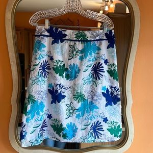 Lined cotton floral skirt